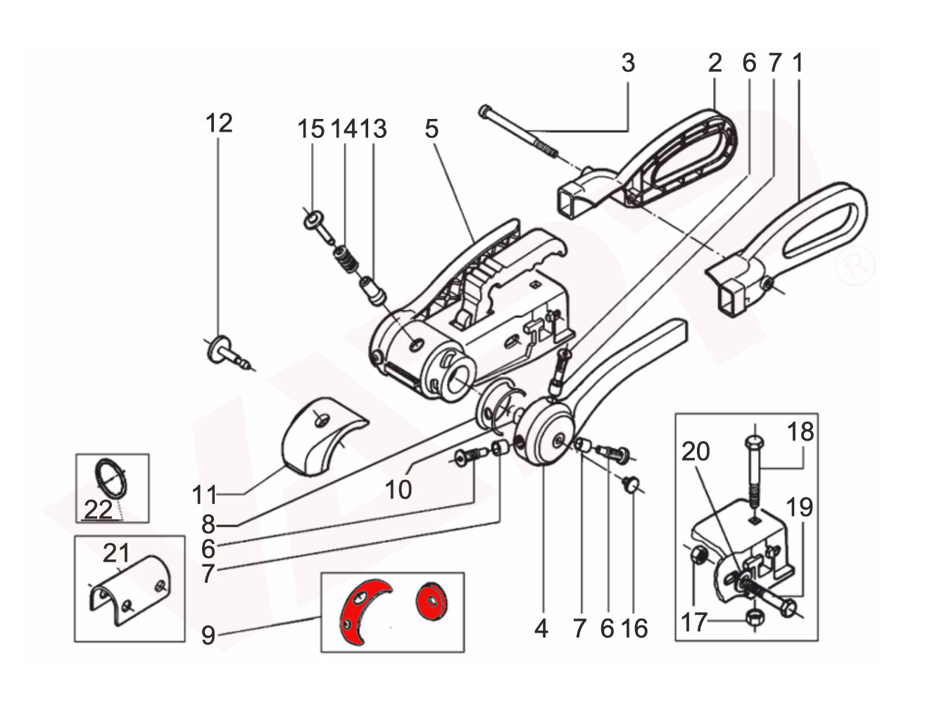 Stabilizátor AL-KO AKS 3004 třecí segment přední a zadní