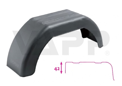 Blatník plast 10''/180 mm DOMAR čierny lomený