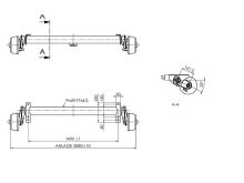 Náprava AL-KO Compact B 1600-3 (1500kg) a=1400 mm, c=1850 mm, 2051, 112x5 (2)