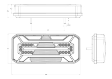 Združené svetlo WAS W184DD LED 12-24V, P, BL/BR/KO/ ML/CO, baj7, dyn. smerovač IP66/68 (2)