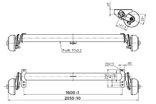 Náprava AL-KO Compact WASSER B 1200-6 (1350 kg) a=1600 mm, c=2050 mm, 2051, 112x5 (1)