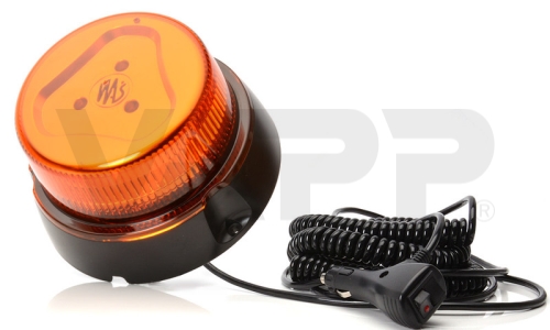 Magnetický LED maják WAS, oranžový, kábel 7 m, autozástrčka