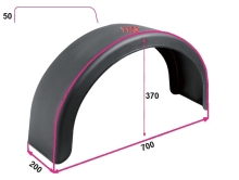Blatník plast 13''/200 mm DOMAR čierny oblý (1)