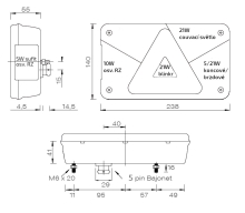 Združené svetlo Aspöck Multipoint V, P-BL/BR/KO/CO/RZ, baj5 (1)