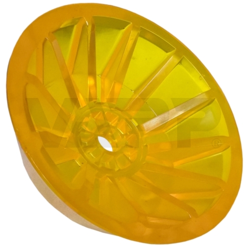 Koncovka rolny kuželová 4'' žlutá PVC, pr. 130 mm, d=14 mm, l=40 mm