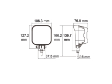 Pracovné svietidlo Lucidity 22820 LED, 3200/2500 lm, 9-32V, IP69K, kábel 0,28 m (1)