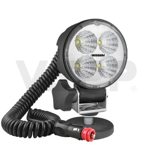 Pracovné svietidlo Wesem LED pr.87 mm, 12-24V, 1500 lm, kábel 8 m, s magnetom, vypínač