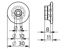 Napínací kolík (čap) k plachte, plastový, 31x12 mm, nízky, široký (2)