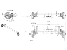 Náprava KNOTT GB 18 (1800 kg) b=1500 mm, c=1970 mm, 250x40, 112x5, s prípravou pre tlmiče (2)