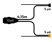 Kabeláž 4,15 m/13-pól/baj5/vývody QS75, VAPP UNI/PROFI 2 Lucidity kompatibilné Kabeláž 4,15 m/13-pól/baj5/vývody QS75, VAPP UNI/PROFI 2 Lucidity kompatibilné