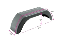 Blatník plast 10''/180 mm DOMAR čierny lomený (1)