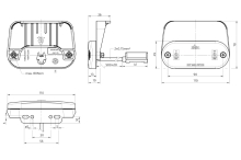 Bočné obrysové LED svetlo Jokon SMLR 2002c, 12-24V, s odrazkou, na držiaku, QS150 (3)