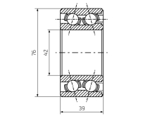 Ložisko do bubna 200x50 Ifor Williams (76x42x39mm) FAG (2)
