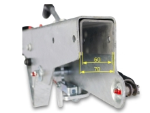 Nájazdová brzda KNOTT KRV13-E GF na jekel 70x70 mm + adaptér na 60x60 mm (2)