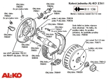 Ložisko do bubna AL-KO 2361 EURO PLUS (80x42/h42) v sete, originál (2)