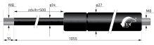 Plynová vzpera Berthold Marx 1055 mm, 1200 N, 14/27 M10