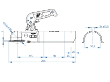 Ťažná spojka BC-1200GG-00-00, 1200 kg, 70 mm, V12 (3)