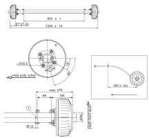 Náprava AL-KO Starr Plus BS (1800 kg) a=850 mm, c=1350 mm, 2361Ab, 112x5 (1)
