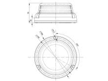 Magnetický LED maják Fristom FT-100 MAG, oranžový, nízky, kábel 3 m (2)