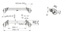 Náprava AL-KO Compact B 1200-6 (1350 kg) a=1100 mm, c=1550 mm, 2051, 112x5 (2)