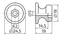 Napínací kolík (čap) k plachte so šesťhranom, plastový, 24x19 mm (2)