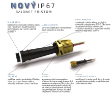 Zástrčka - bajonet Fristom IP67 6-pólový 1 nebo 2 vývody (1)