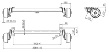 Náprava AL-KO Compact B 850-10 (1000 kg) a=1800 mm, c=2250 mm, 2051, 100x4 (2)