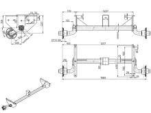 Náprava KNOTT VG 7 (750 kg) b=1237 mm, c=1565 mm, 100x4, pätky 159, Vario/Rapid (2)