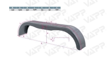 Blatník tandemový plast š240/v350/d1500 mm DOMAR čierny (1)