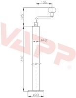 Oporná noha WW ST 48-90 (370 mm s výsuvom 220 mm) 150kg (1)