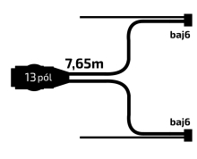Kabeláž 7,65 m/13-pól. zástrčka, s prednými vývodmi QS150, baj6, Jokon Kabeláž 7,65 m/13-pól. zástrčka, s prednými vývodmi QS150, baj6, Jokon