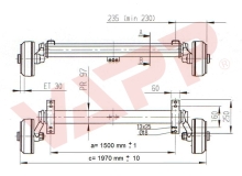Náprava AL-KO Plus B 1600-1 (1600 kg) a=1500 mm, c=1970 mm, 2361, 112x5 (1)