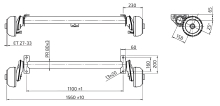 Náprava AL-KO Compact B 850-10 (1000 kg) a=1100 mm, c=1560 mm, 2051, 100x4 (2)