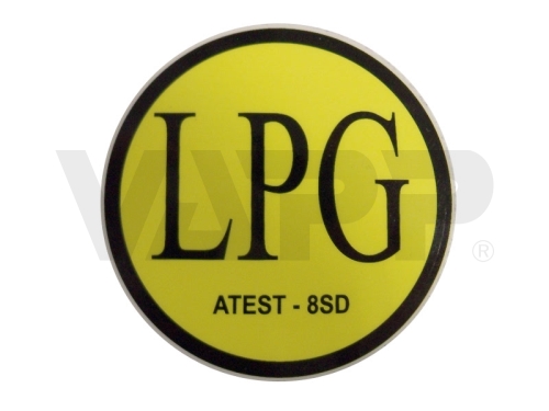 Značenie LPG (ATEST-8SD) - samolepka vonkajšia, priem. 71mm