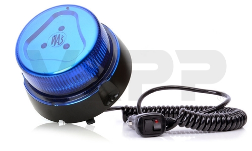 Magnetický LED maják WAS, modrý, kábel 3 m, autozástrčka