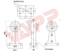 Doplnkové obrysové LED svetlo WAS W21.6, 12-24V, P/L 135 mm, QS150 (1)