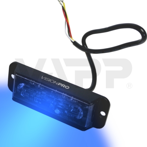 Výstražné zábleskové svetlo VISIONPRO, 4x LED, modré, ploché