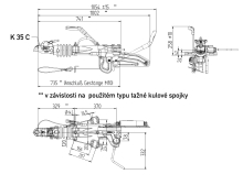 Nájazdová brzda KNOTT KFG35-D (GF) s držiakom kolieska 48 mm (1)