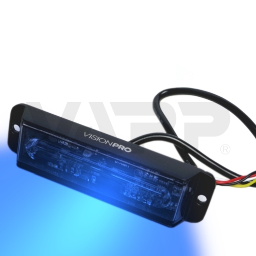 Výstražné zábleskové svetlo VISIONPRO, 6x LED, modré, ploché