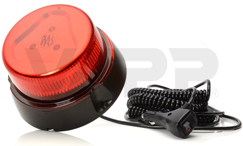 Magnetický LED maják WAS, červený, kábel 7 m, autozástrčka