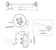 Náprava AL-KO Starr Plus BS (1500 kg) a=1100mm, c=1550mm, 2051Ab, 112x5 (1)