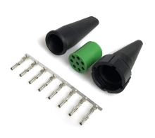 Zástrčka - bajonet Aspöck 8-pinový zelený, 1 alebo 2 vývody Zástrčka - bajonet Aspöck 8-pinový zelený, 1 alebo 2 vývody