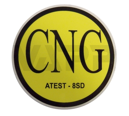 Značenie CNG (ATEST-8SD) - samolepka vonkajšia, priem. 71mm