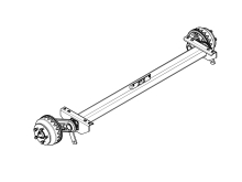 Náprava KNOTT VGB 15 (1500 kg) b=1300 mm, c=1750 mm, 200x50, 112x5, horný držiak lán