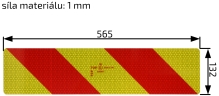 Reflexná tabuľa na nákl. automobily a ťahače 565x132x1 mm (pravá+ľavá) (1)