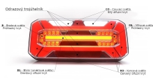 Združené svetlo WAS W184DD LED 12-24V, P, BL/BR/KO/ ML/CO, baj7, dyn. smerovač IP66/68 (3)