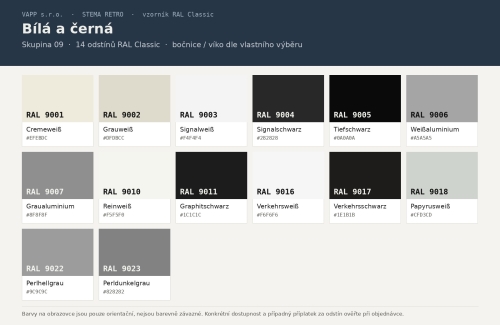 Stema RETRO - příplatek za volitelnou barvu (jednobarevné provedení) (9)