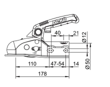 Ťažná spojka AL-KO AK 270, 2700 kg, 50/45/40/35 mm, H12V12 + SafetyKit (3)