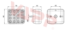 Zadné hmlové LED svetlo Fristom FT-040, 12-36V, kábel 2 x 075 mm (1)