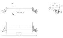 Náprava AL-KO UBR 1600 (1500 kg) a=1140 mm, c=1535 mm, 112x5, pätky 115, Sportjacht (1)